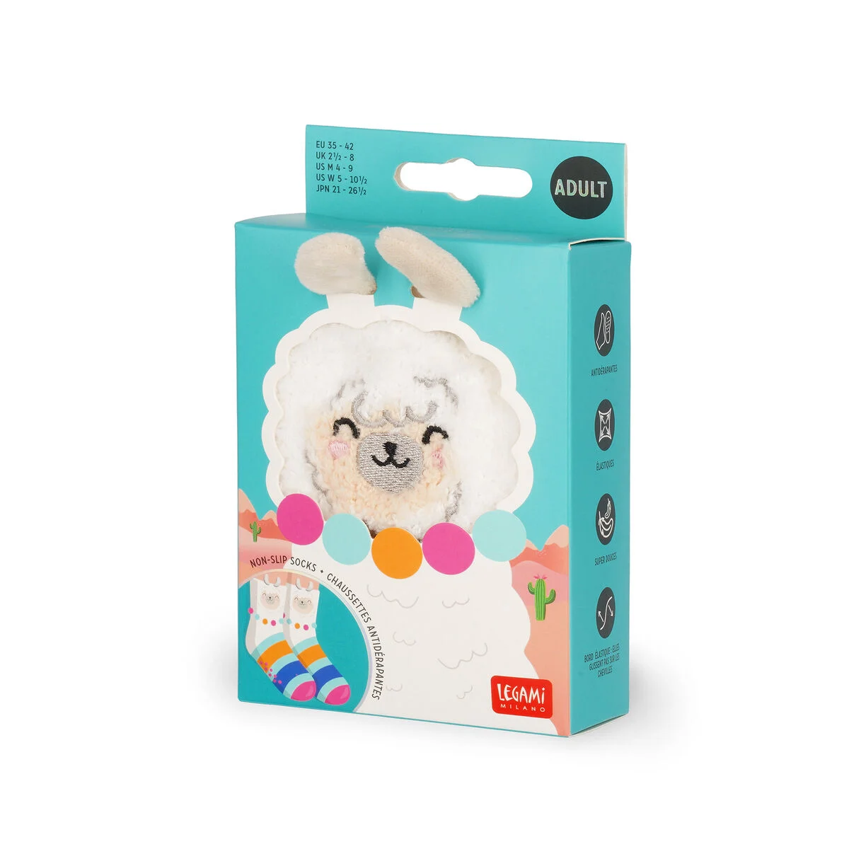 Its_a_match_Lama4 Anti Rutsch Socken Lama, "It's a match!" – Bild 3