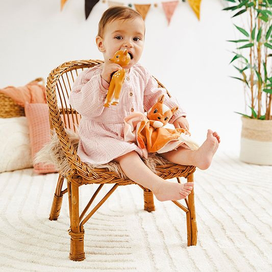 Set Fanfan + Schmusetuch 4 Set Fanfan & Schmusetuch Fanfan mit Schnullerband, Rehkitz – Bild 3