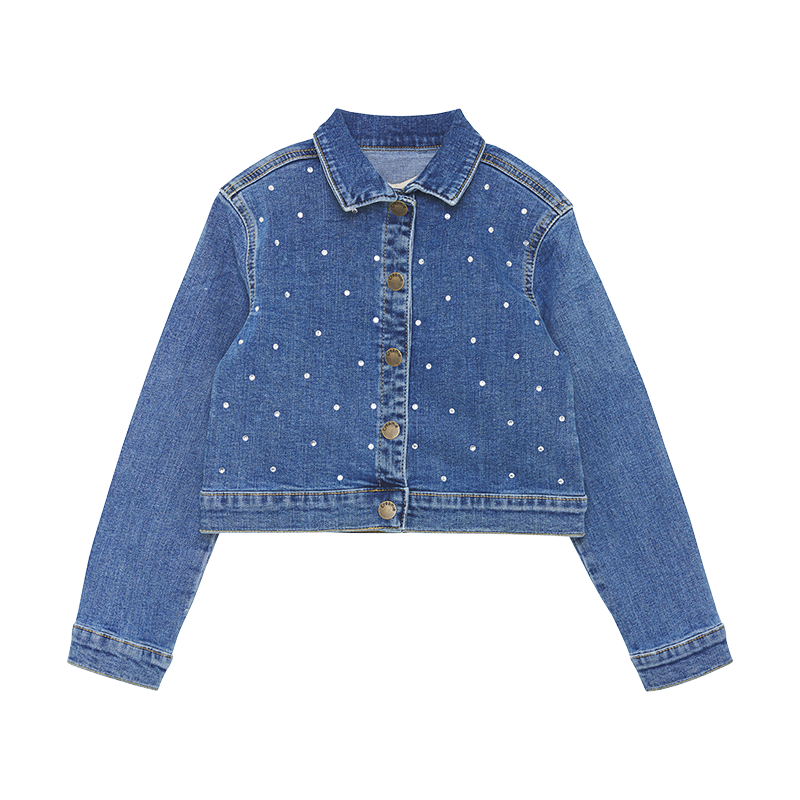 823166_7770_A Jacket Denim Rhinestones, Blue Denim (Blue) von Creamie – Bild 1