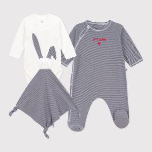 Oberteil, Body & Kuscheltuch (Variante 1) von Petit Bateau