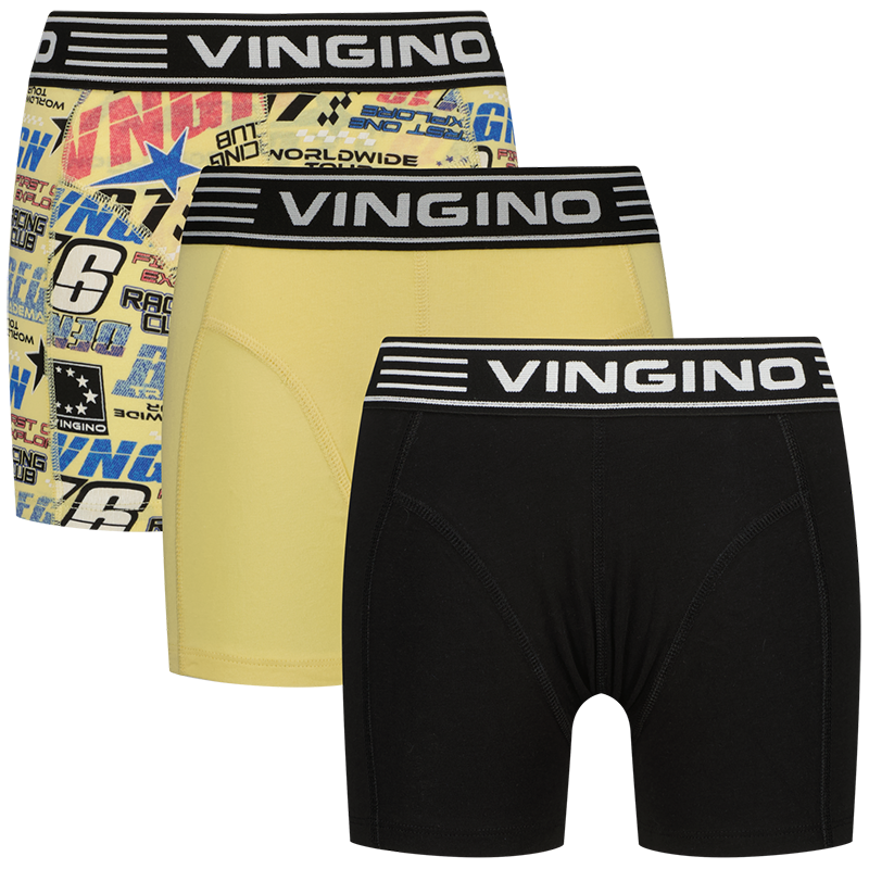 U252KB725015_B-251- Race 3-pack_Summer yellow_FRONT Boxer Shorts B-251-Race von Vingino (3er Packung, Summer yellow) – Bild 1