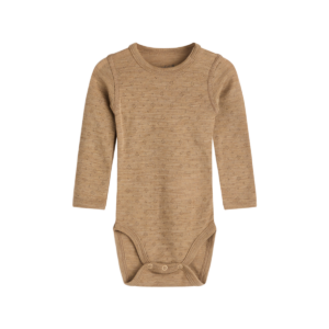 HCBirki Pointelle Body Long sleeved (Biscuit), Wolle / Seide