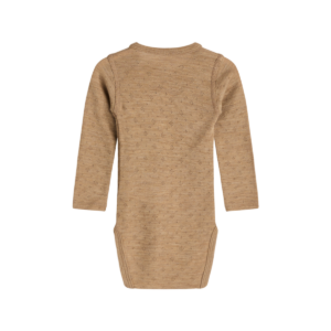 HCBirki Pointelle Body Long sleeved (Biscuit), Wolle / Seide – Bild 2