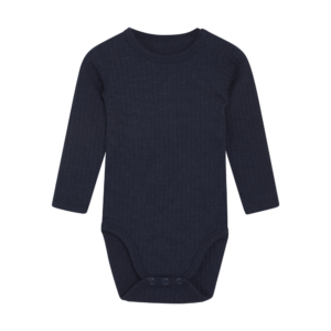 HCBirki Pointelle Body Long sleeved (More navy), Wolle / Seide