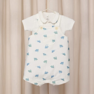 Ensemble Latzhose & Body (Marshmallow / Multico) von Petit Bateau – Bild 4