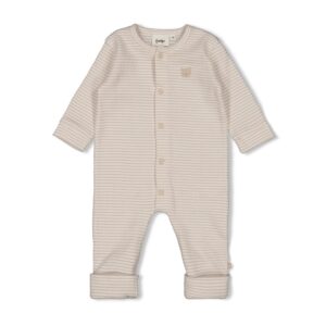 Gerippter Anzug Klapfuß Ringel Honey Bear (Sand)