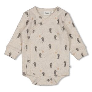 Gerippter Wickelbody AOP - Sea Sweeties (Natur Melange)