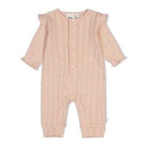 Gerippter Anzug Pointelle AOP - Delicate Flower (hellrosa)