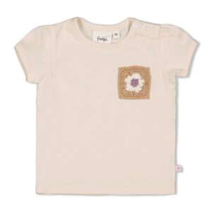 T-Shirt mit Häkeltasche - Flower Ranch (Natur)