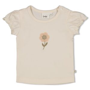 T-Shirt mit Häkelblume Let Your Dreams Blossom (Natur)