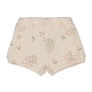 Gerippte Shorts Pointelle AOP - Let Your Dreams Blossom (Natur)