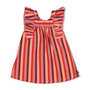 Kleid Ringel Seersucker - Salsa Sunset (Lachs)