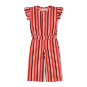 Jumpsuit Ringel Seersucker - Salsa Sunset (Lachs)