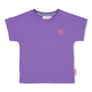 T-Shirt mit Rückendruck - Rolling into Spring (Violett)