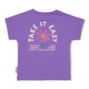 T-Shirt mit Rückendruck - Rolling into Spring (Violett) – Bild 2