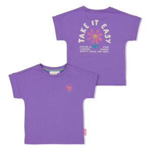 T-Shirt mit Rückendruck - Rolling into Spring (Violett) – Bild 3