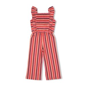 Jumpsuit Ringel Seersucker - Salsa Sunset (Lachs)