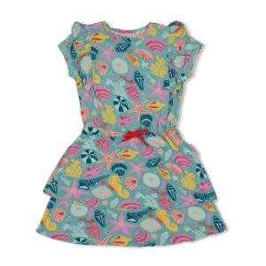 Kleid Rüschen AOP - Lazy Lagoon (Jade Grün)