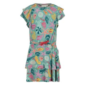 Kleid Rüschen AOP - Lazy Lagoon (Jade Grün) – Bild 4