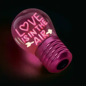 Deko Tischlampe in Glühbirnenform "Love is in the Air"