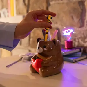 Keramik Stiftehalter "Desk Friends" (Teddy)