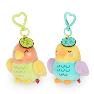 Schlüsselanhänger mit Plüschtieren "Super Soft!" Tiny, Love Birds (2er-Set) – Bild 2