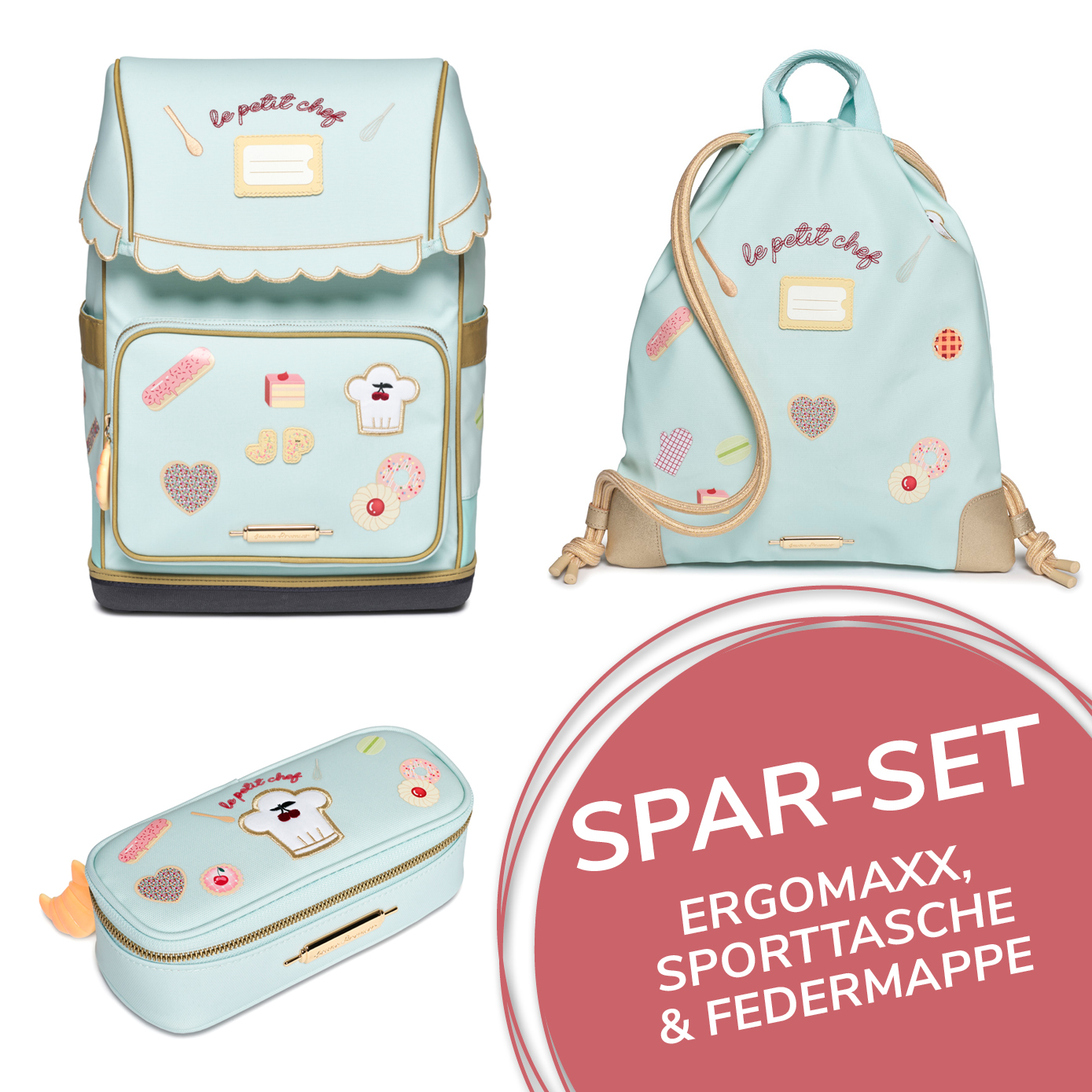 Bundle_LittleLegends_JeunePremier3_LePetitChef Spar Set Le Petit Chef mit Ergomaxx, City Bag & Mäppchen – Bild 1