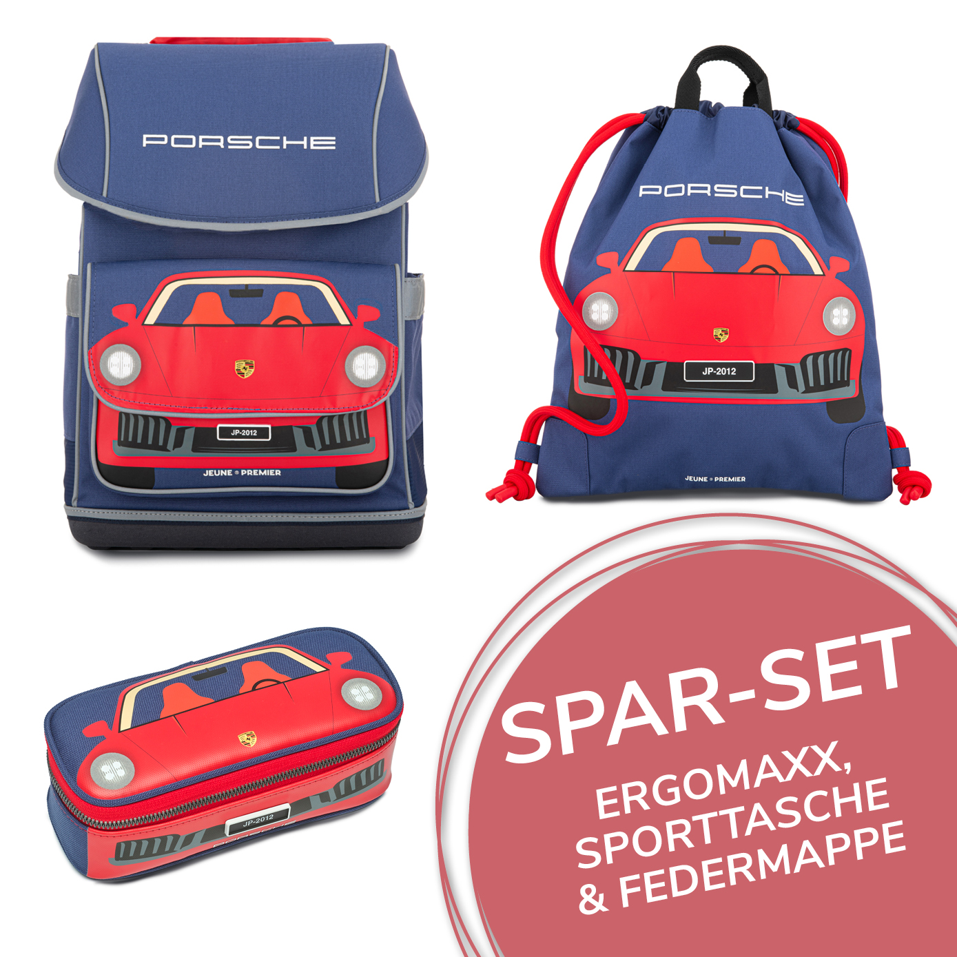 Bundle_LittleLegends_JeunePremier5_Porsche Spar Set Porsche mit Ergomaxx, City Bag & Mäppchen – Bild 1