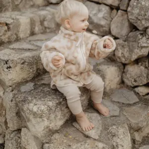 Mini-Me Leopard Print Teddy Jacke für Kinder
