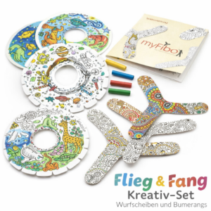 Flieg & Fang Kreativ-Set – Wurfscheiben & Bumerangs