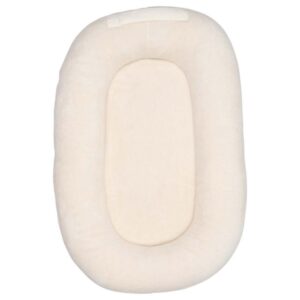 White oval foam cushion with a recessed central oval area, donut-like shape