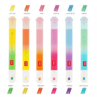 Set mit 6 Doppelspitzen-Textmarkern "Meow"