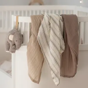 Spucktücher von sebra (3er-Set) "Cream stripe" – Ansicht 2