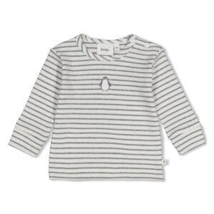 Geripptes Longsleeve Ringel Penguin Cuddles (Anthrazit Melange)
