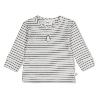 Geripptes Longsleeve Ringel Penguin Cuddles (Anthrazit Melange)