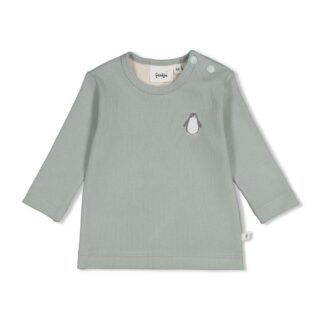 Geripptes Longsleeve Penguin Cuddles (Seegrün)