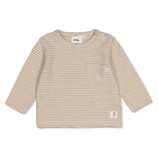 Geripptes Longsleeve Over the Moon for You (Taupe)