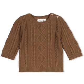 Gestrickter Sweater mit Zopfmuster The Knits (Braun)