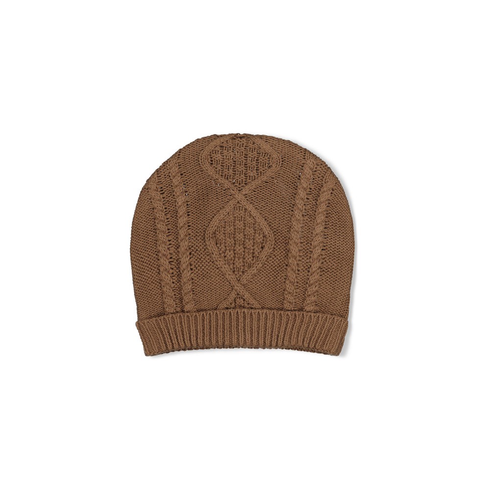 W2613_53100784_400_1 Gestrickte Mütze mit Zopfmuster The Knits (Braun)