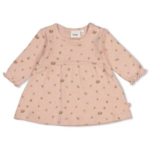 Geripptes Kleid pointelle AOP Fall in Love (Rosa Melange)