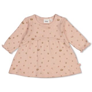 Geripptes Kleid pointelle AOP Fall in Love (Rosa Melange)