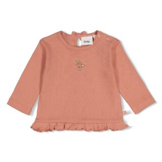 Geripptes Longsleeve Fall in Love (Rosa)