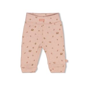 Gerippte Hose pointelle AOP Fall in Love (Rosa Melange)
