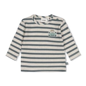 Geripptes Longsleeve Ringel Beep Beep (Seegrün)