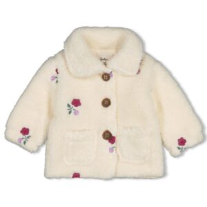 Teddy Jacke Stickerei Afternoon Tea (Creme)