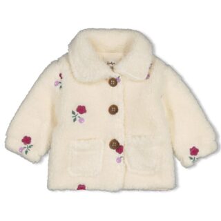 Teddy Jacke Stickerei Afternoon Tea (Creme)