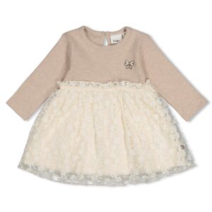 Kleid mit besticktem Tüll Dress to Impress (Taupe Melange)