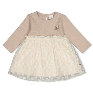 Kleid mit besticktem Tüll Dress to Impress (Taupe Melange)