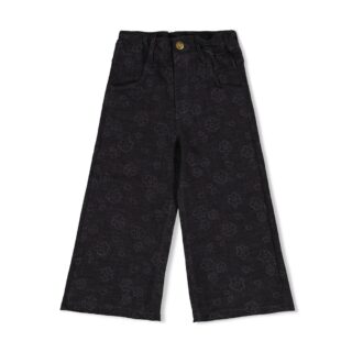 Jeans Wide Leg AOP Moon Flowers (Anthrazit)