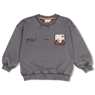 Sweater mit Rückendruck Oversized Mountain top (Grau)